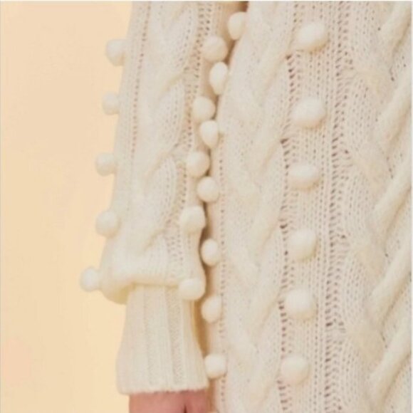 Farm Rio Off-White Braided Midi Sweater Dress Size: M NWT - Picture 9 of 16